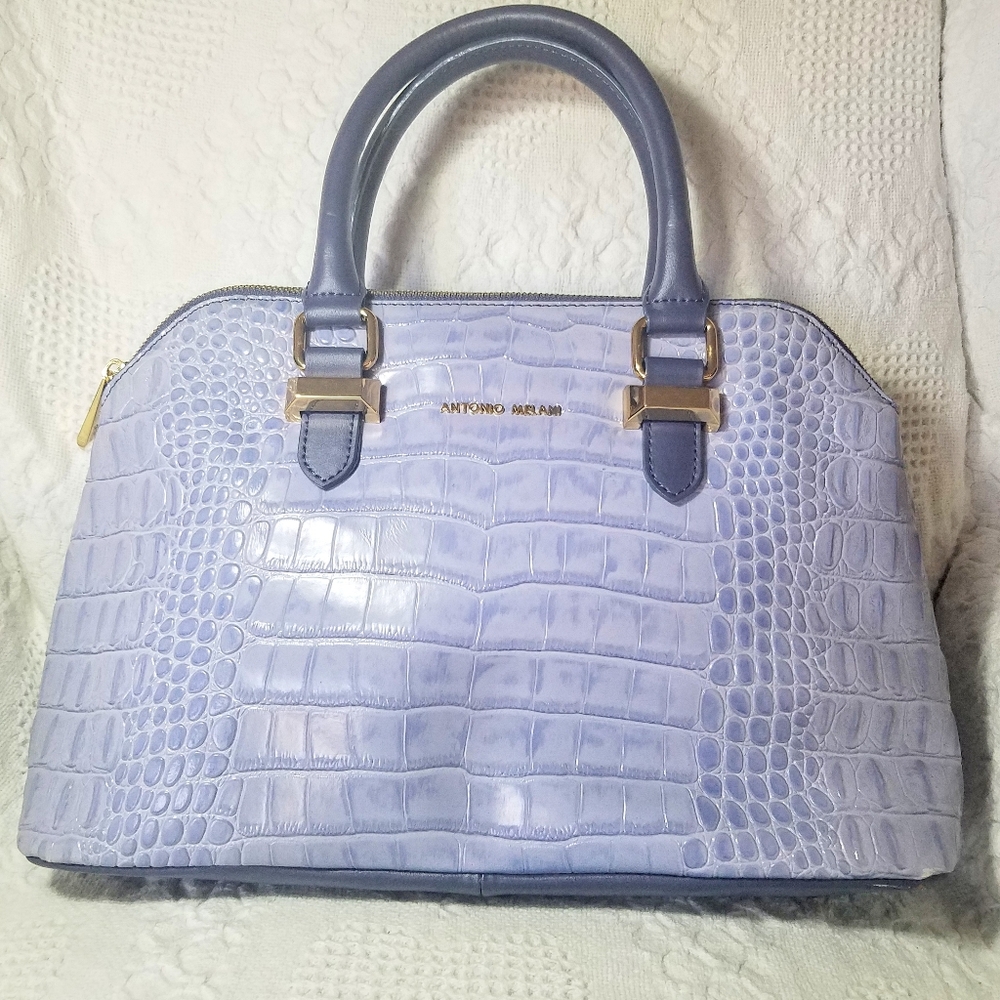 Antonio Milani Lavender Croc Embossed Purse